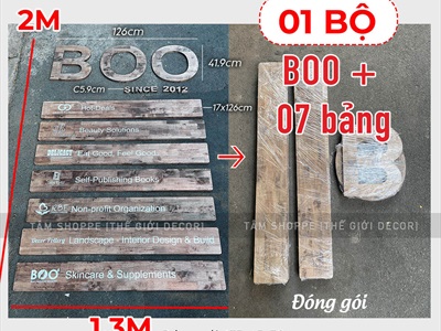Bộ chữ gỗ và bảng gỗ in theo yêu cầu phong cách Rustic [Nhận thi công] CC-CONGTY-01
